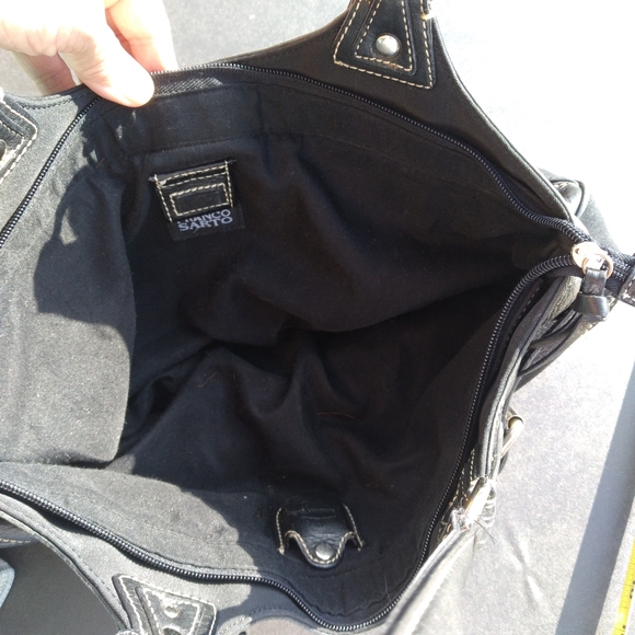 Black Franco Sarto Purse. 15 in. Wide. Zipper closure - Picture 2 of 2
